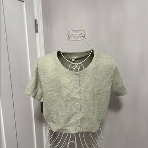 Women's Green Button-Up Top